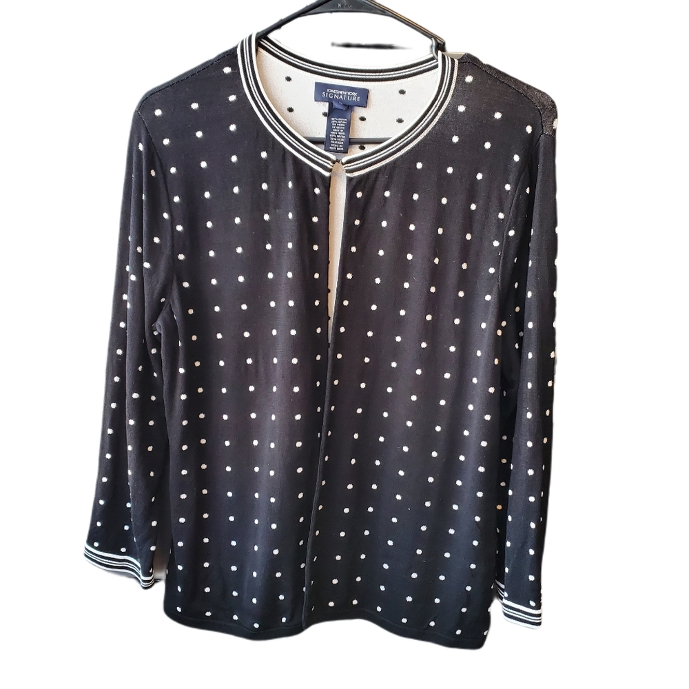 JONES NEW YORK black and white cardigan